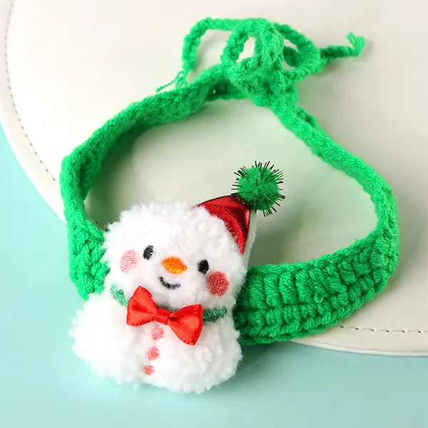 OEM Christmas Knit Pet Collar Holiday-Themed Handmade Decoration for Cats & Dogs Suppliers, Exporters