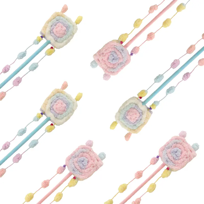 Plush Toast Cat Teaser Wand