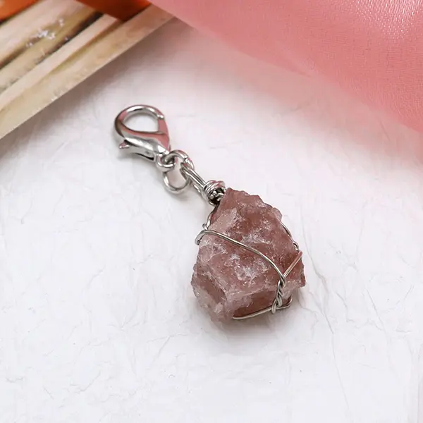 Wholesale Golden Thread Wrapped Semi-Precious Gemstone Charms for Pet Collars 2 Manufacturers, Supplier