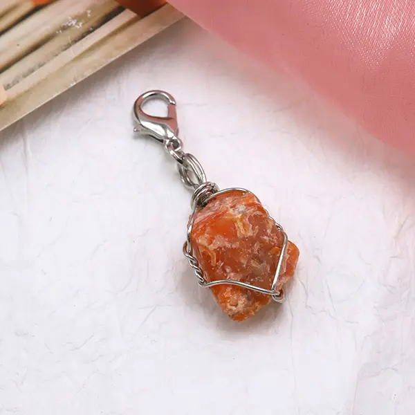 Wholesale Golden Thread Wrapped Semi-Precious Gemstone Charms for Pet Collars 2 Manufacturers, Supplier