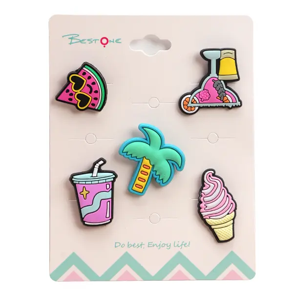 ODM PVC Soft Rubber Leash Charms – Set of 5 | Cute Clip-On Accessories for Pet Leashes & Collars (Approx. 3×2cm Each) Manufacturer, Factory