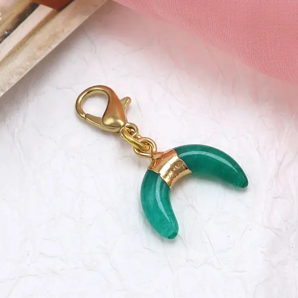 OEM Crescent Moon Semi-Precious Gemstone Charms for Pet Collars Suppliers, Exporters