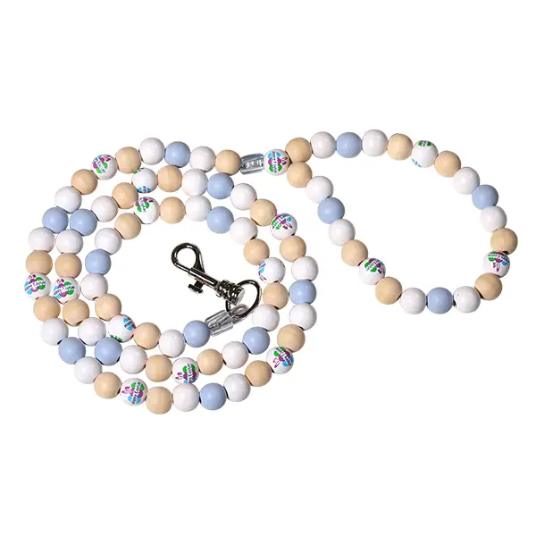 OEM Easter Wooden Beaded Dog Leash | Spring-Themed Handmade Pet Leash with Decorative Wood Beads Supplier, Suppliers