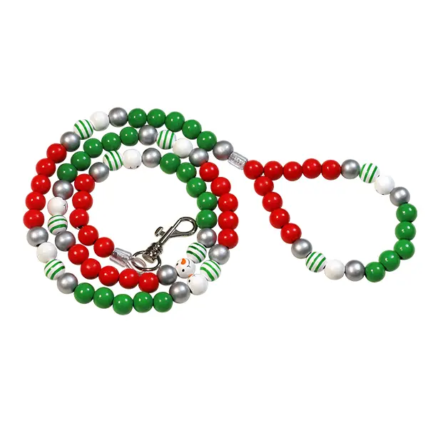 Discount Christmas Wooden Beaded Dog Leash | Festive Handmade Pet Leash with Decorative Wood Accents Supplier, Suppliers