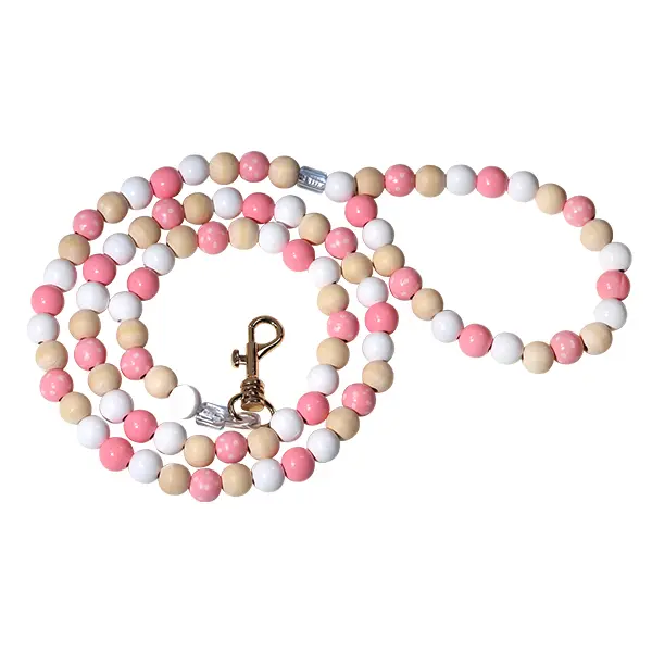 OEM Easter Wooden Beaded Dog Leash | Spring-Themed Handmade Pet Leash with Decorative Wood Beads Supplier, Suppliers