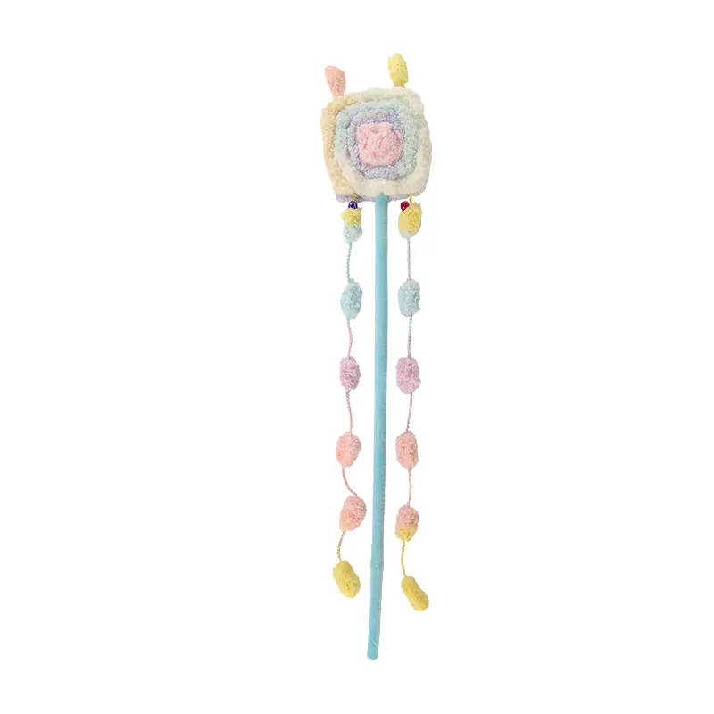 Discount Plush Toast Cat Teaser Wand – 10×10cm Bread Toy – 54cm Total Length Suppliers, Exporter