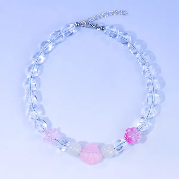 Custom Ocean Series Photochromic Acrylic Pet Necklace – Colorful Shell Pendant, Adjustable 35+5CM Suppliers, Exporters