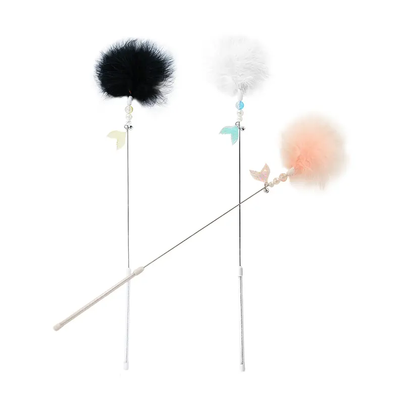 Feather & Fish Tail Cat Wand Toy