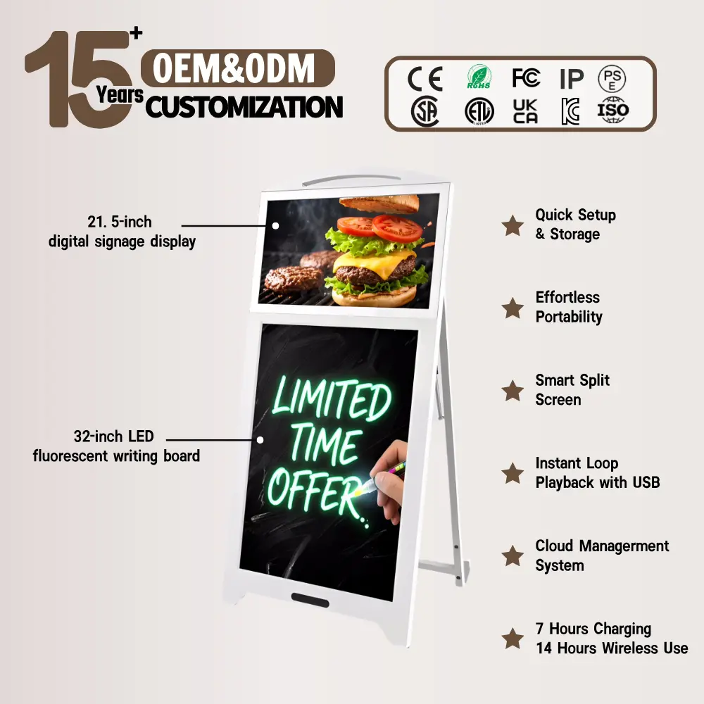 Wholesale Portable 21.5 Inch Digital Poster with Writing Board Manufacturers, Supplier