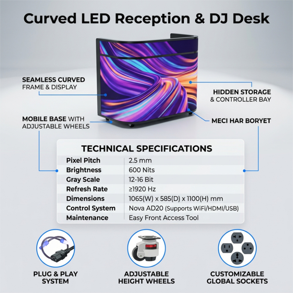 Curved LED Reception & DJ Desk