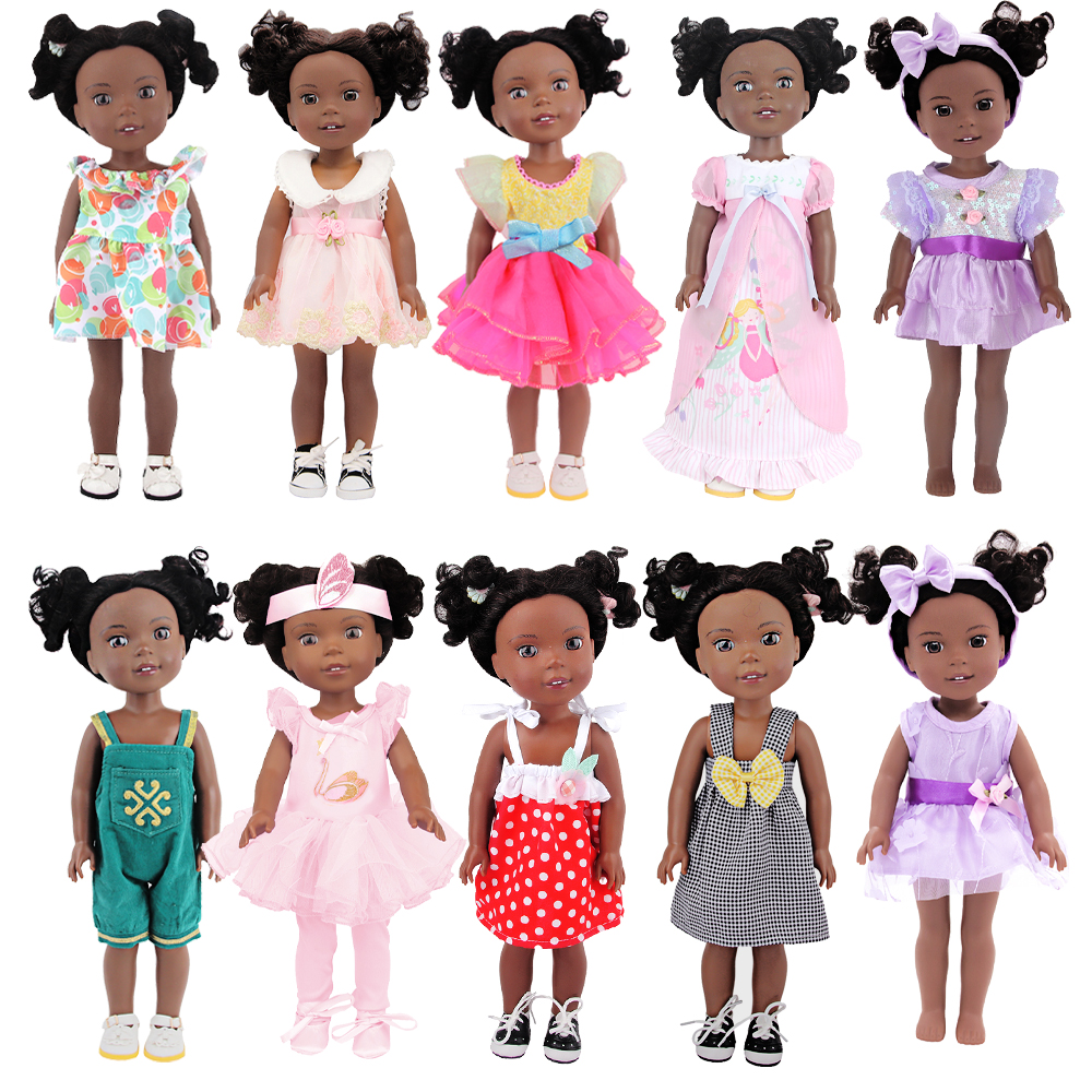 Multi-Size Plastic Toy Doll Clothes Set Fashion Vintage Casual Party Wear Dresses Gowns Seasonal Apparel For Girls