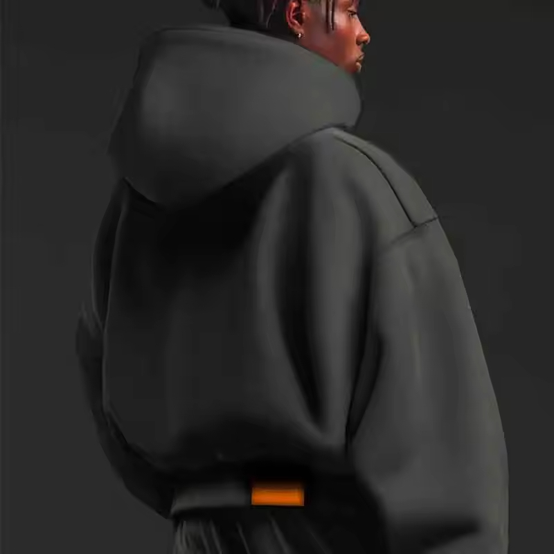 Custom Baggy Oversize Blank Unisex Drop Shoulder Heavyweight Crop Cut Big Hoodie 500Gsm Cotton Solid Color Cropped Baggy Hoodies