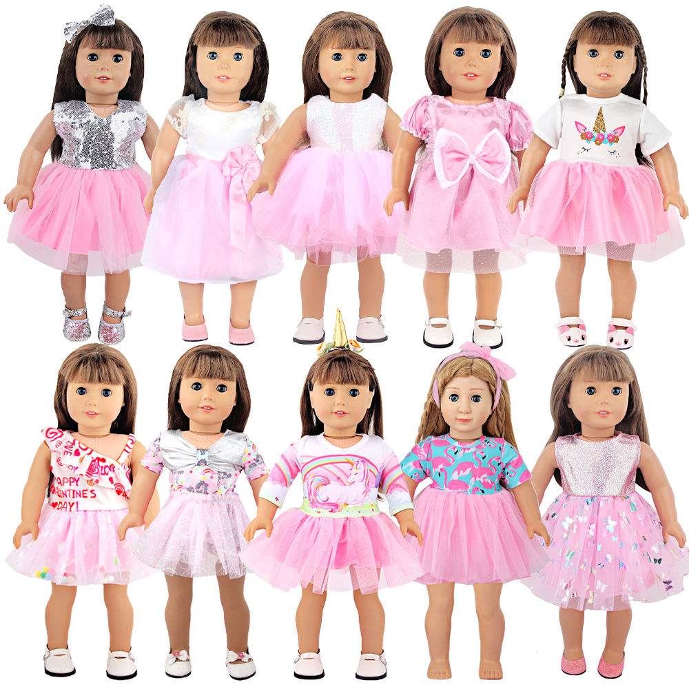 Multi-Size Plastic Toy Doll Clothes Set Fashion Vintage Casual Party Wear Dresses Gowns Seasonal Apparel For Girls
