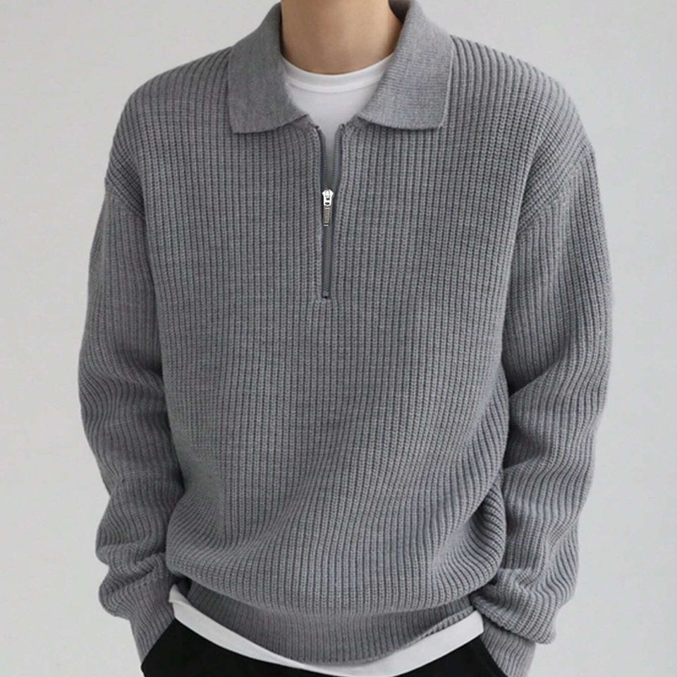 Custom Men's Sweater Casual Half Zipper Pullover Knit For Polo Winter Warm Jumper New Design Manufacturer's Knitted