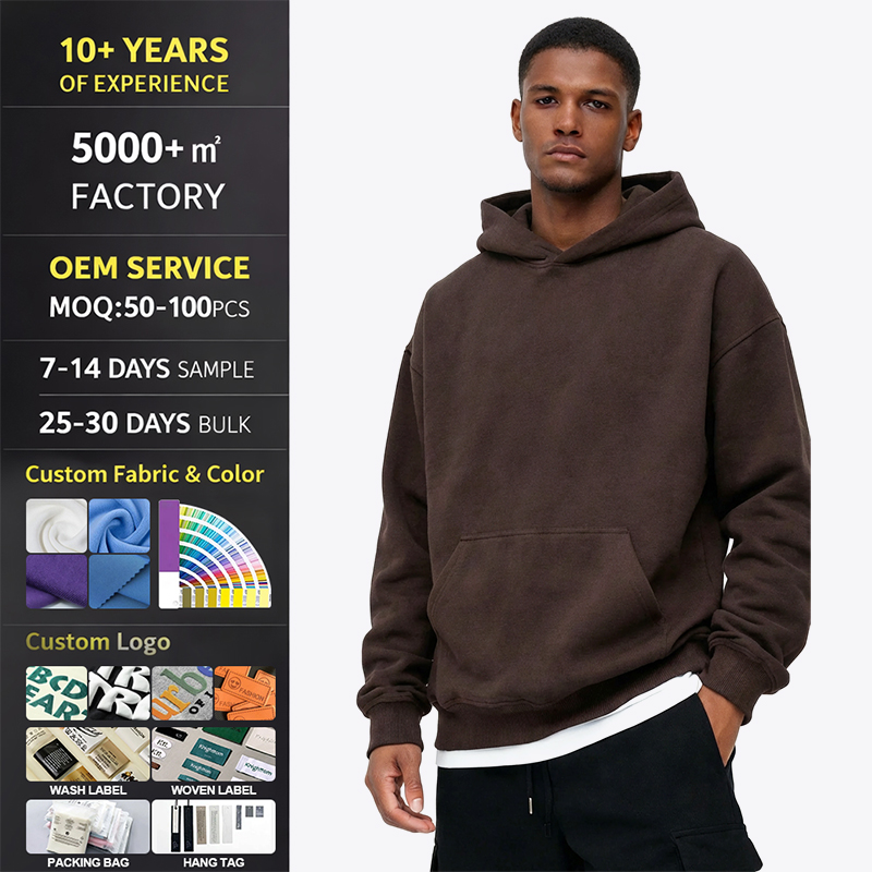Manufacture Cotton 100% Drop Shoulder Hoodies Pullover Unisex Custom Heavyweight Oversized Blank Embroidery Hoodies Sweatshirt