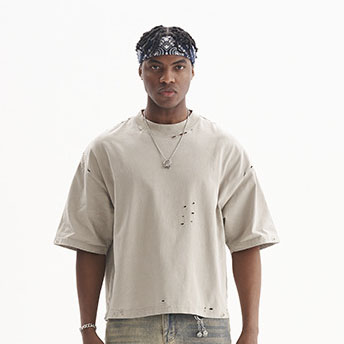 100% Cotton Street Style Vintage Custom Boxy T Shirt Distressed T-shirt High Quality Oversized Drop Shoulder Men's Boxy T-shirts