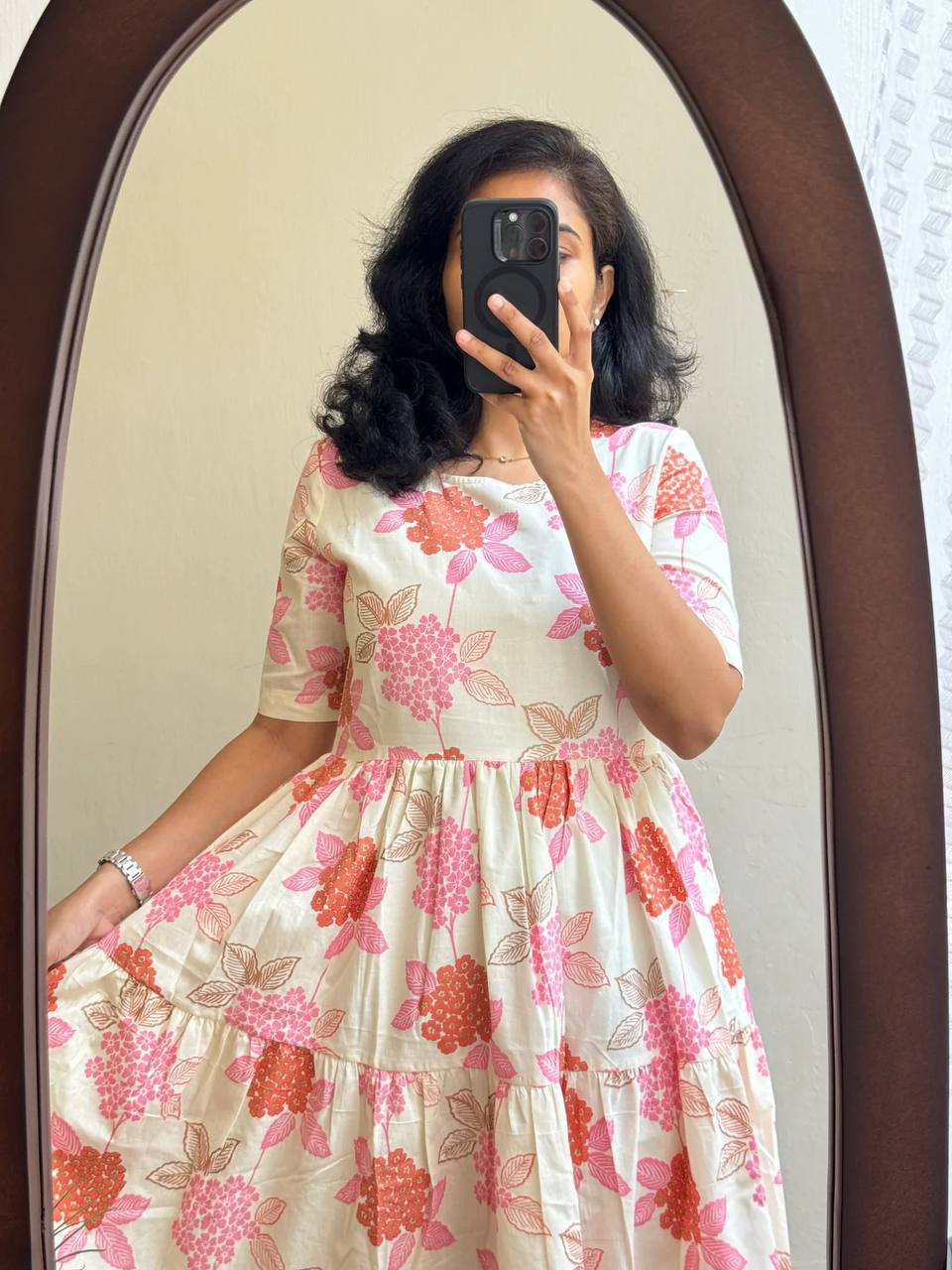 A Perfect Summer Cotton Maxi Dress With Floral Print