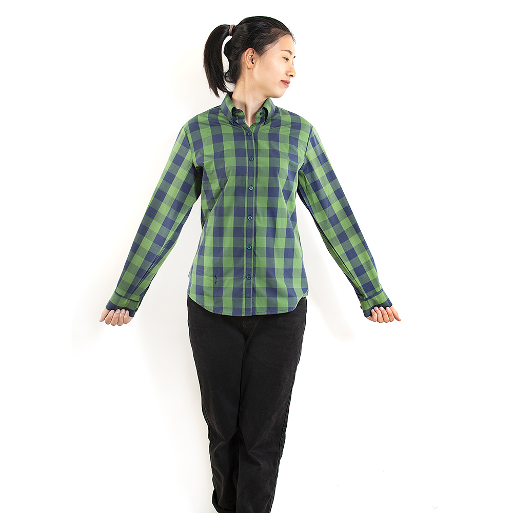 Women's Shirt Casual Tops Long Sleeve Buffalo Plaid Check Blouses Jacket