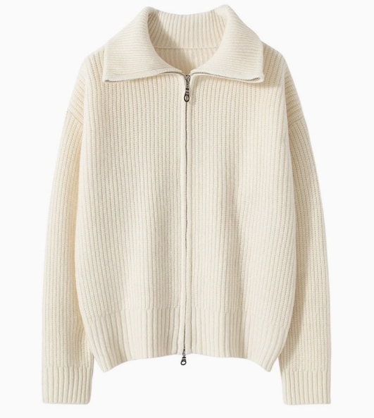 Wool Female Warm Lightweight Fitting Knitted Wool Cardigan