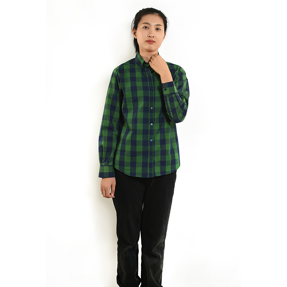 Women's Shirt Casual Tops Long Sleeve Buffalo Plaid Check Blouses Jacket