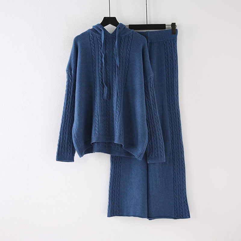 Cashmere Set Pants Pajamas Women Sweater Pants Suits With Cashmere Sweater Hooded Sweater