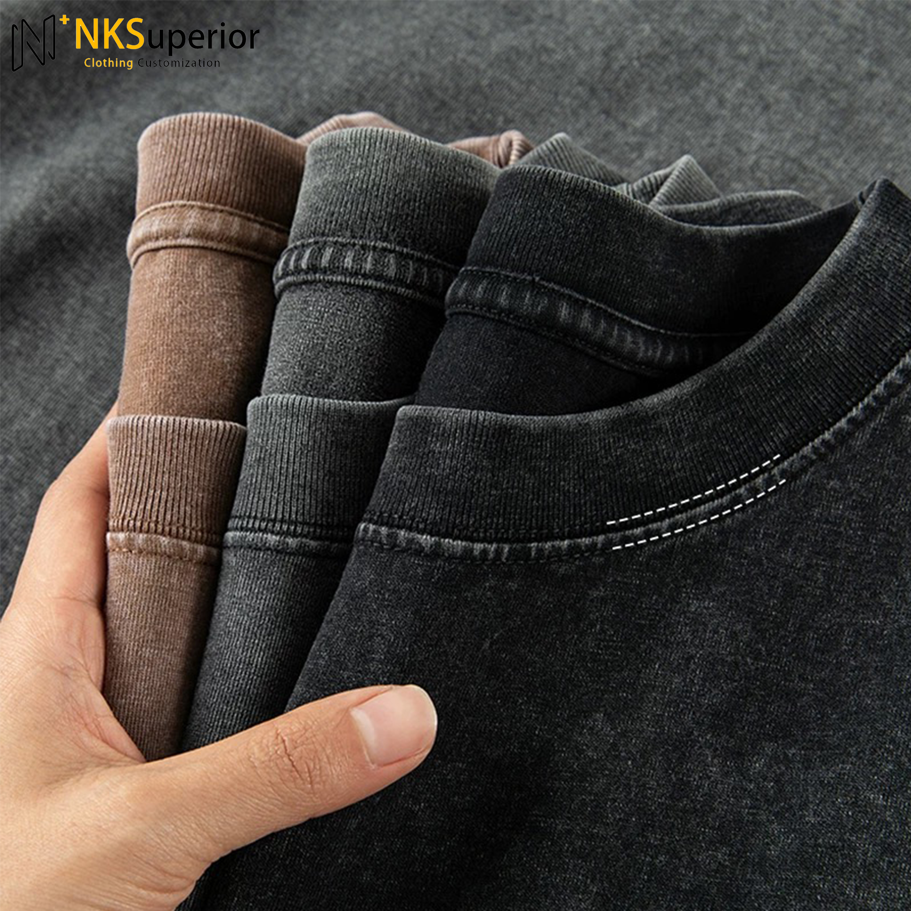 Vintage Acid Washed T-Shirt For Men Custom Logo Distressed Heavyweight 100% Cotton Blank Oversized Casual Style Knitted Fabric