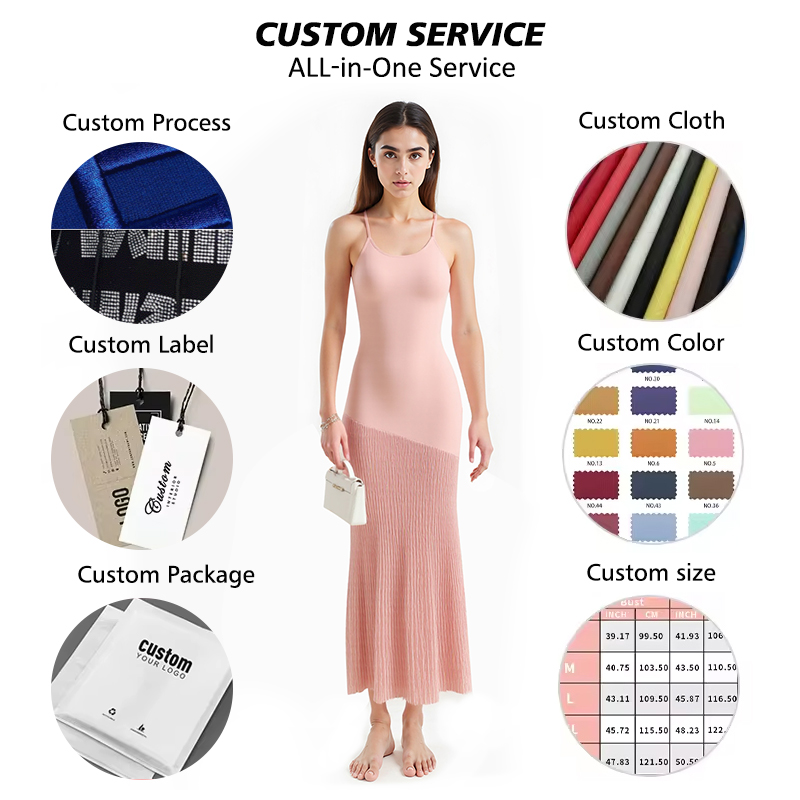 Solid Color Strap Scoop Neck Women Long Dress Maxi Stretch Knit Fitted Maxi Skirt Elegant Everyday Dress