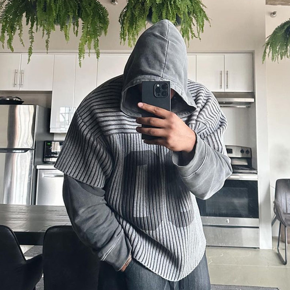 Custom LOGO OEM Men Sweater Print Streetwear Summer Casual Jumper Short Sleeve Pullover Knitwear Sweater Knitted Jersey Men