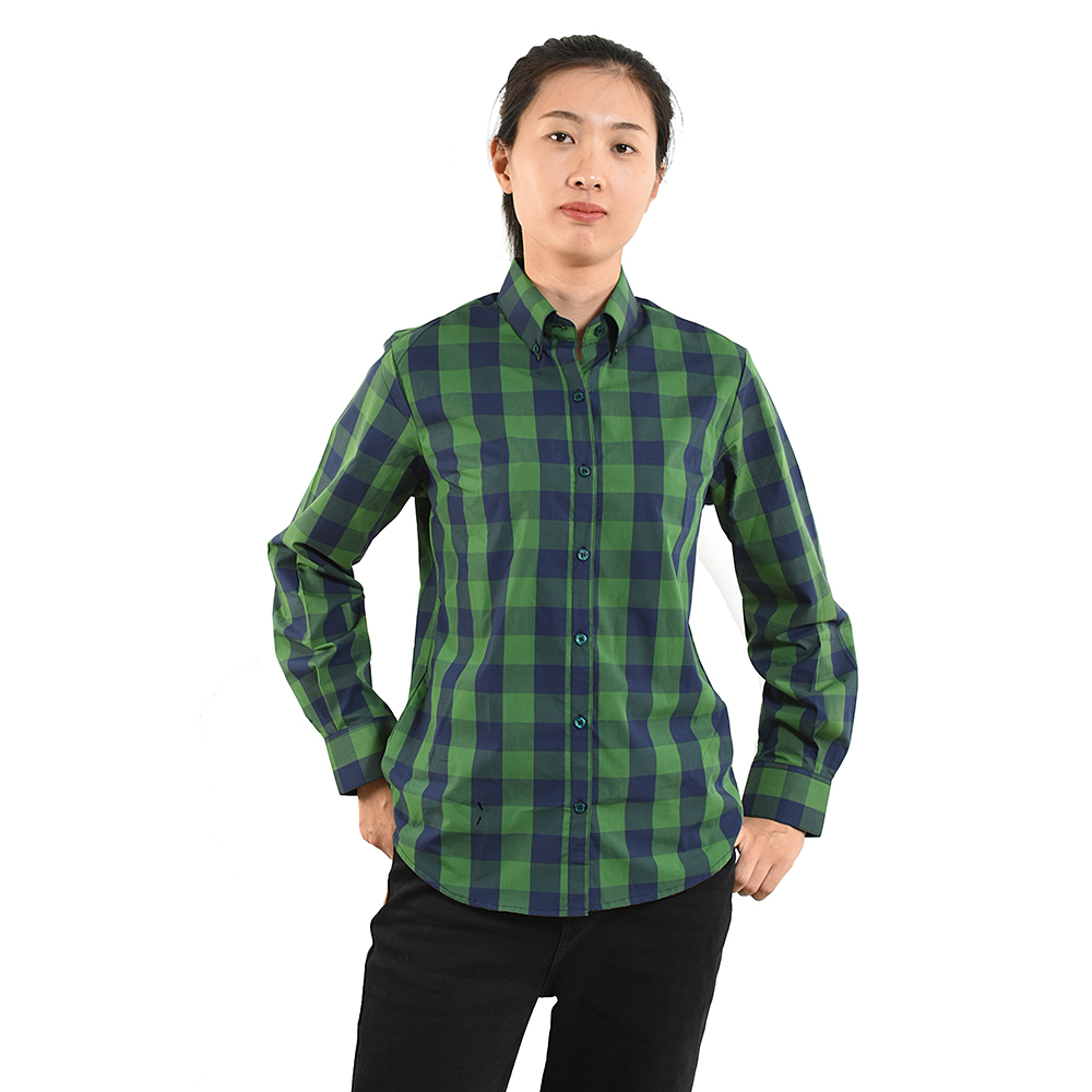 Plaid shirt front layout