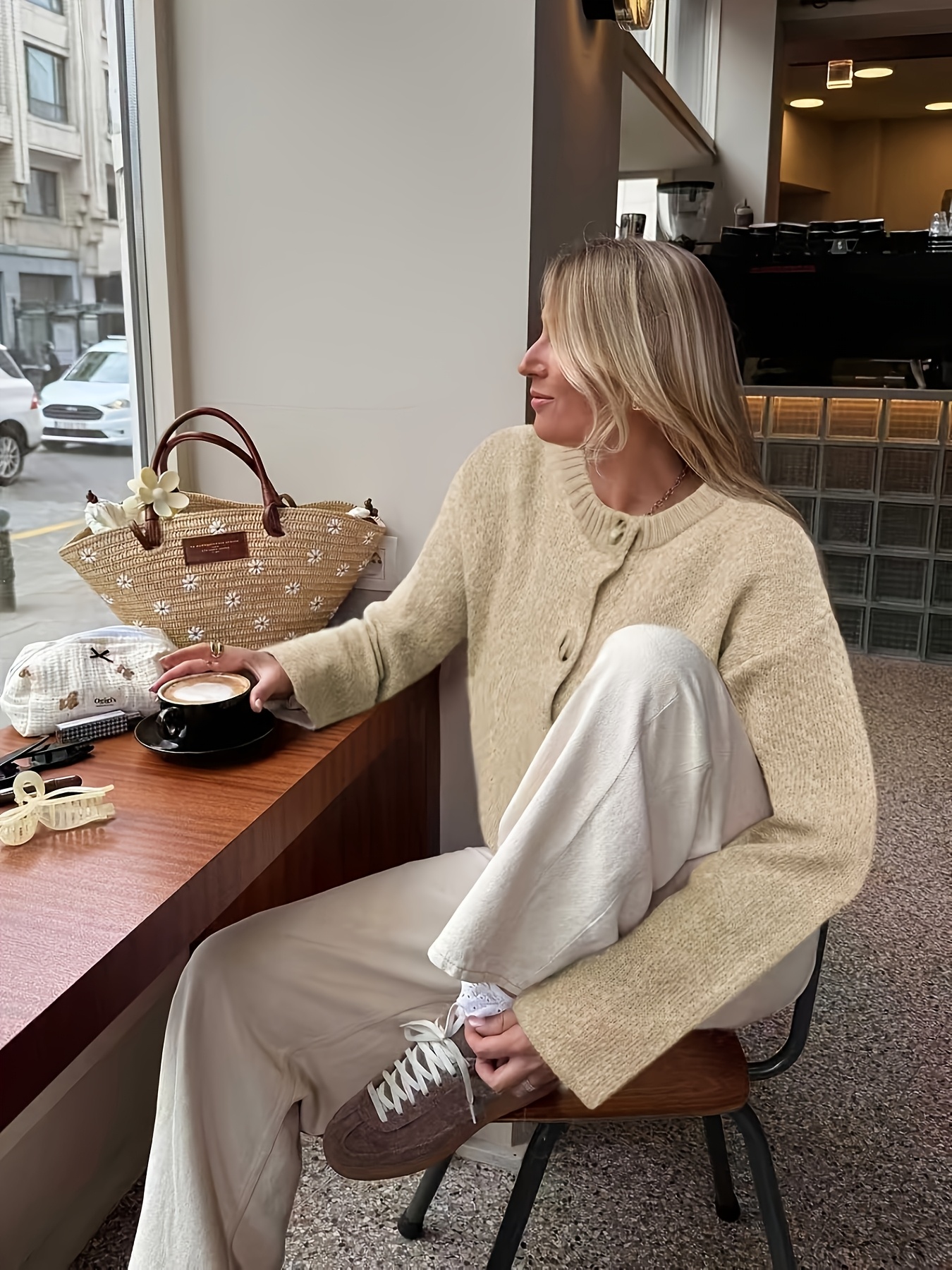 High-End Fuzzy Texture Cardigan for Daily Wear and Street Fashion Premium Soft Warm Button Up Knitted Outwear Jacket Top