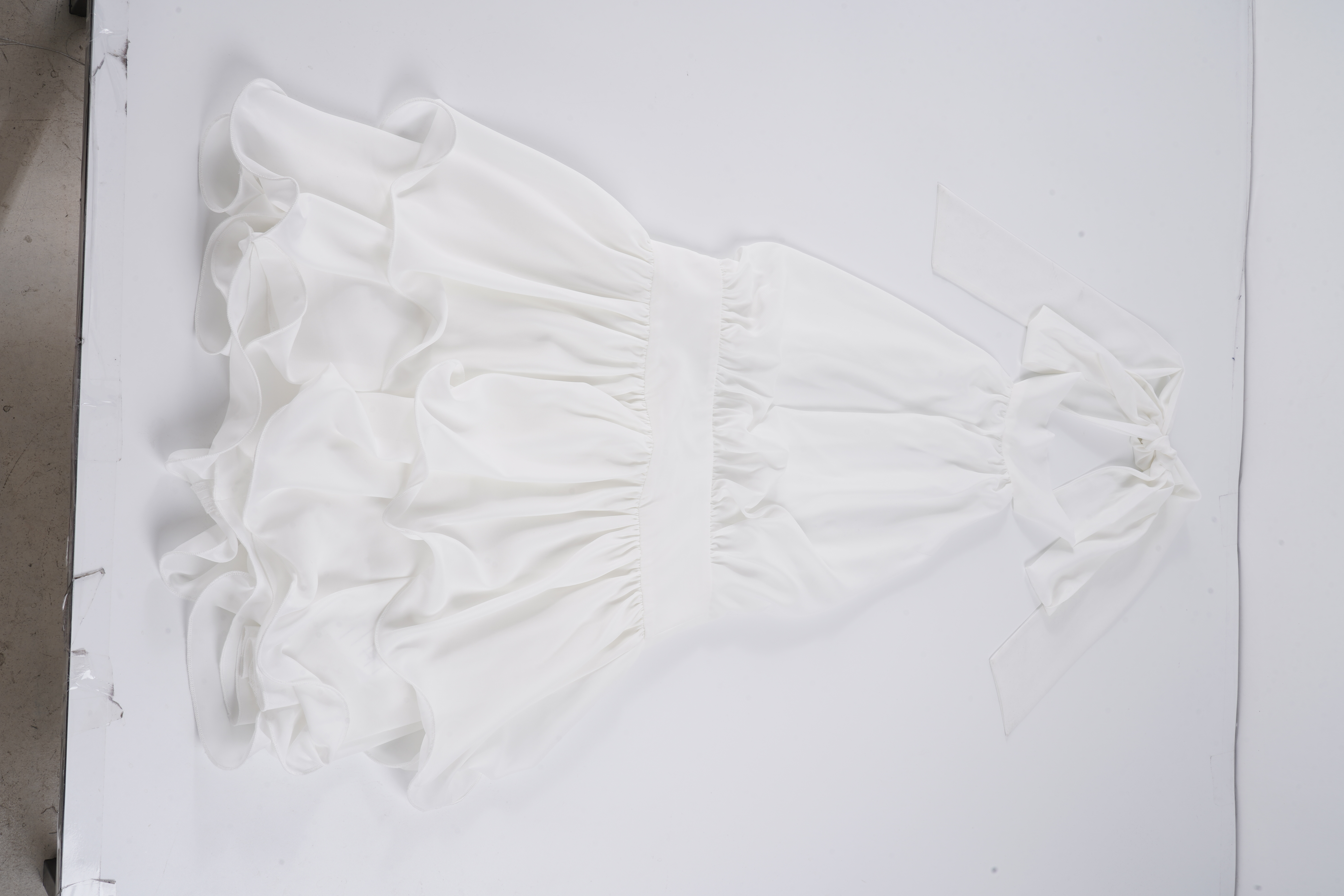 Elegant Backless Halter Neck Woven Solid Mini Dress Waist-Cinching Digital Printing Washable Multi-Layer Tiered Hem A-Line Women