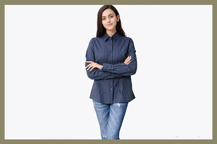 Long Sleeve 100% Cotton Fancy New Fashion Cheap Formal Design Women Office Blouses