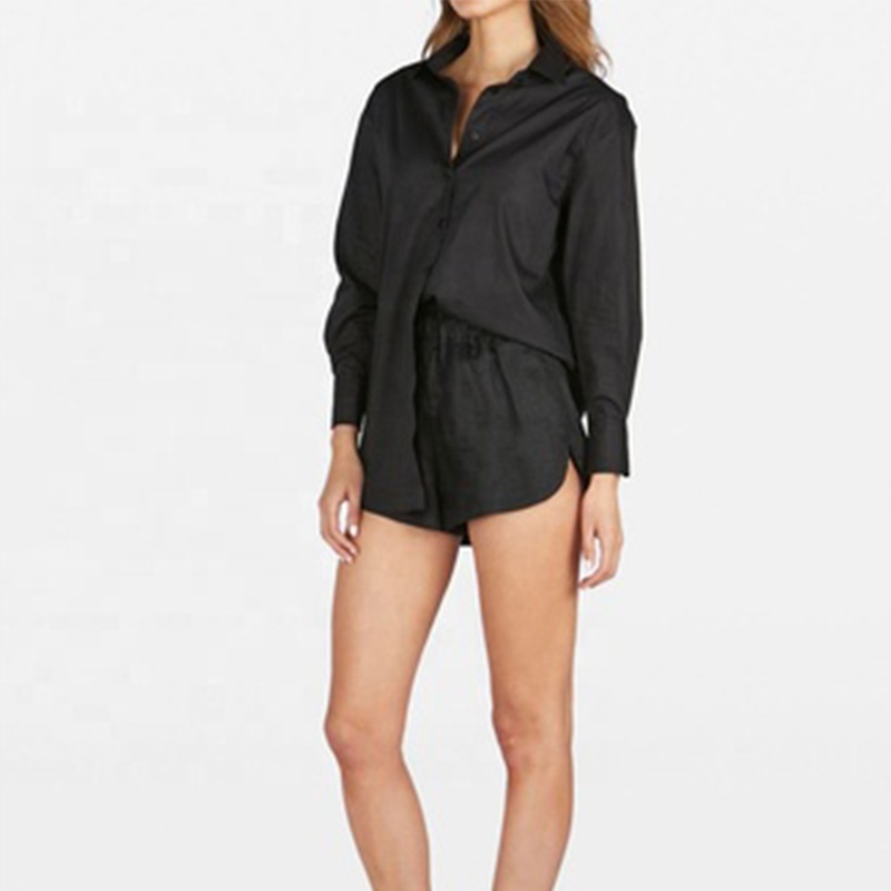 High Quality Custom Long Sleeve Oversized Shirt Blouses for Women