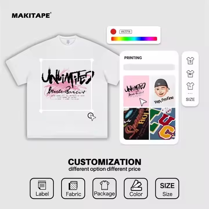 100% Cotton 230GSM Heavy Weight Luxury Tshirt Unisex Custom Print Logo Blank T Shirt Oversize Men's T-shirt