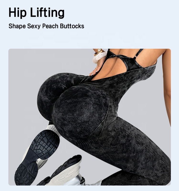 YNSEA Cross-border Seamless Lightweight Four-Way Stretch Halter Hollow-Out Yoga Fitness JumpSuit With Full Length And V-neck
