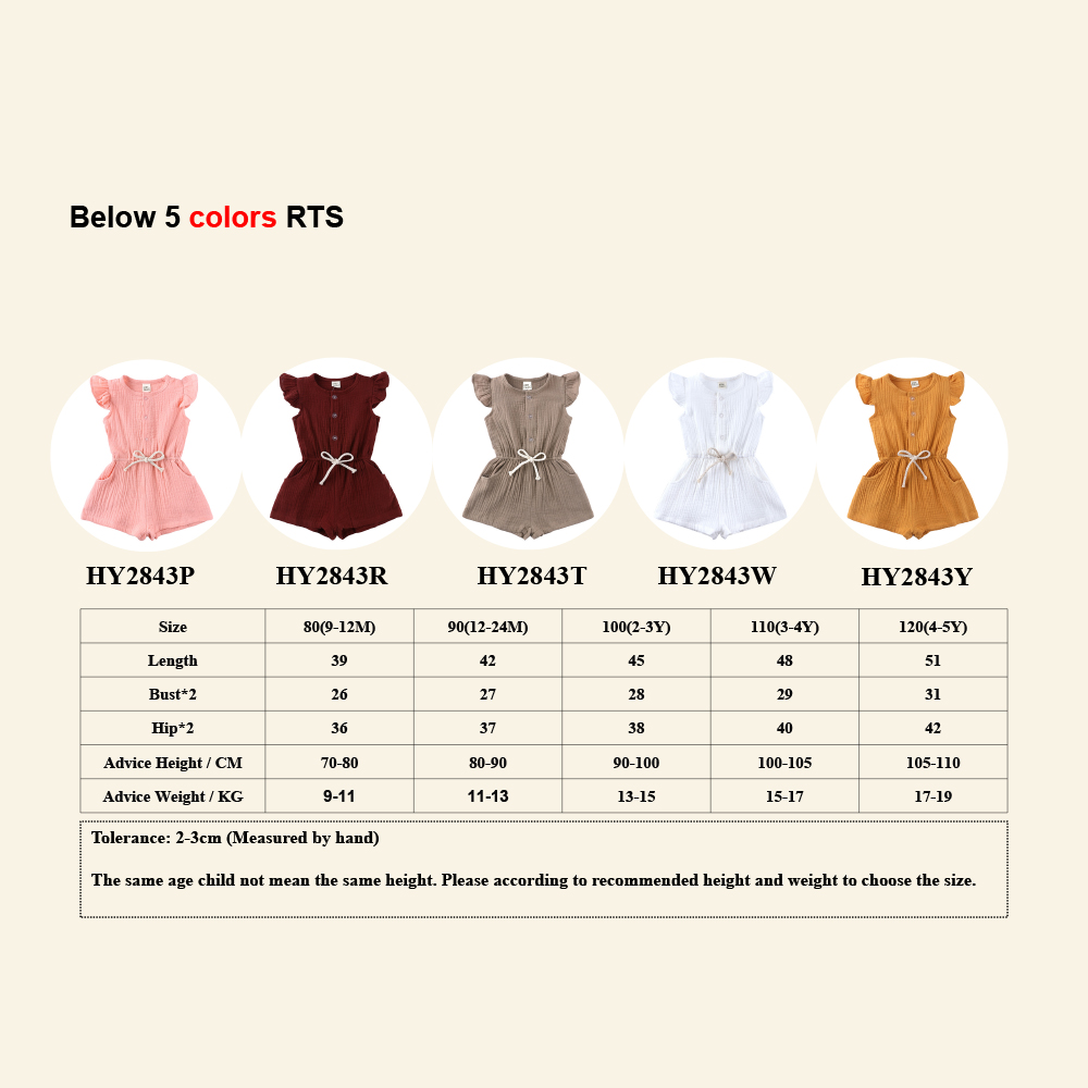 One Piece Kids Girls Summer Romper Linen Cotton Breathable Toddler Clothing Plain Color Sleeveless Rompers Kids Girls Clothes