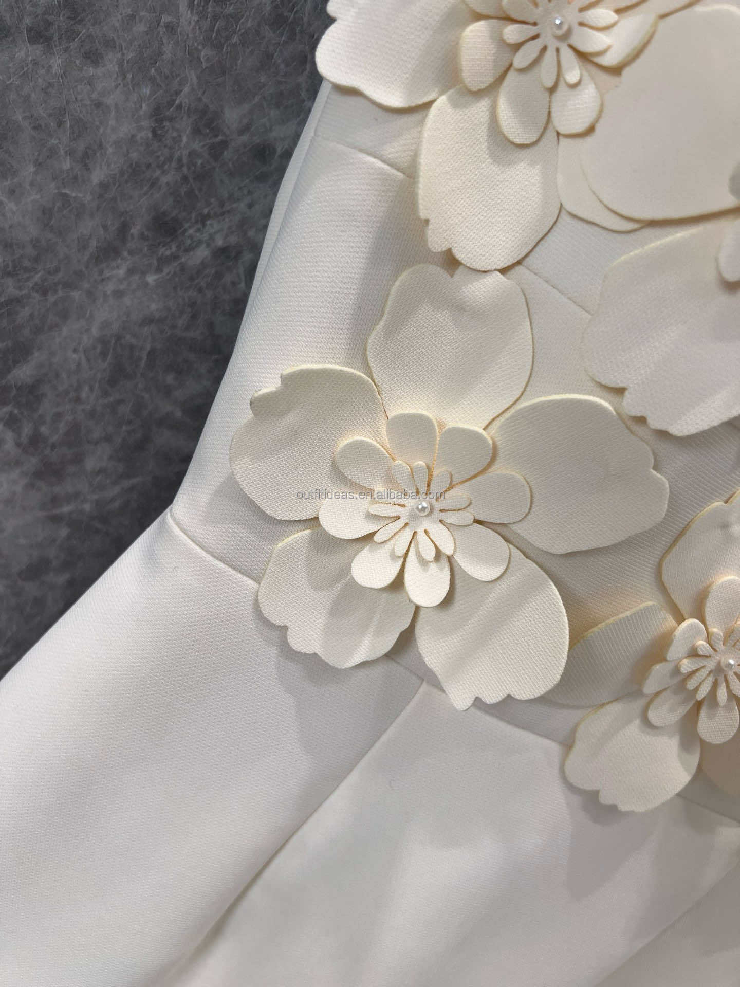 3D Petal Detailing Spaghetti Straps Sleeveless Luxury Floral Dress 3D Floral-appliqu&eacute; Minidress Cocktail Dress Party Dresses