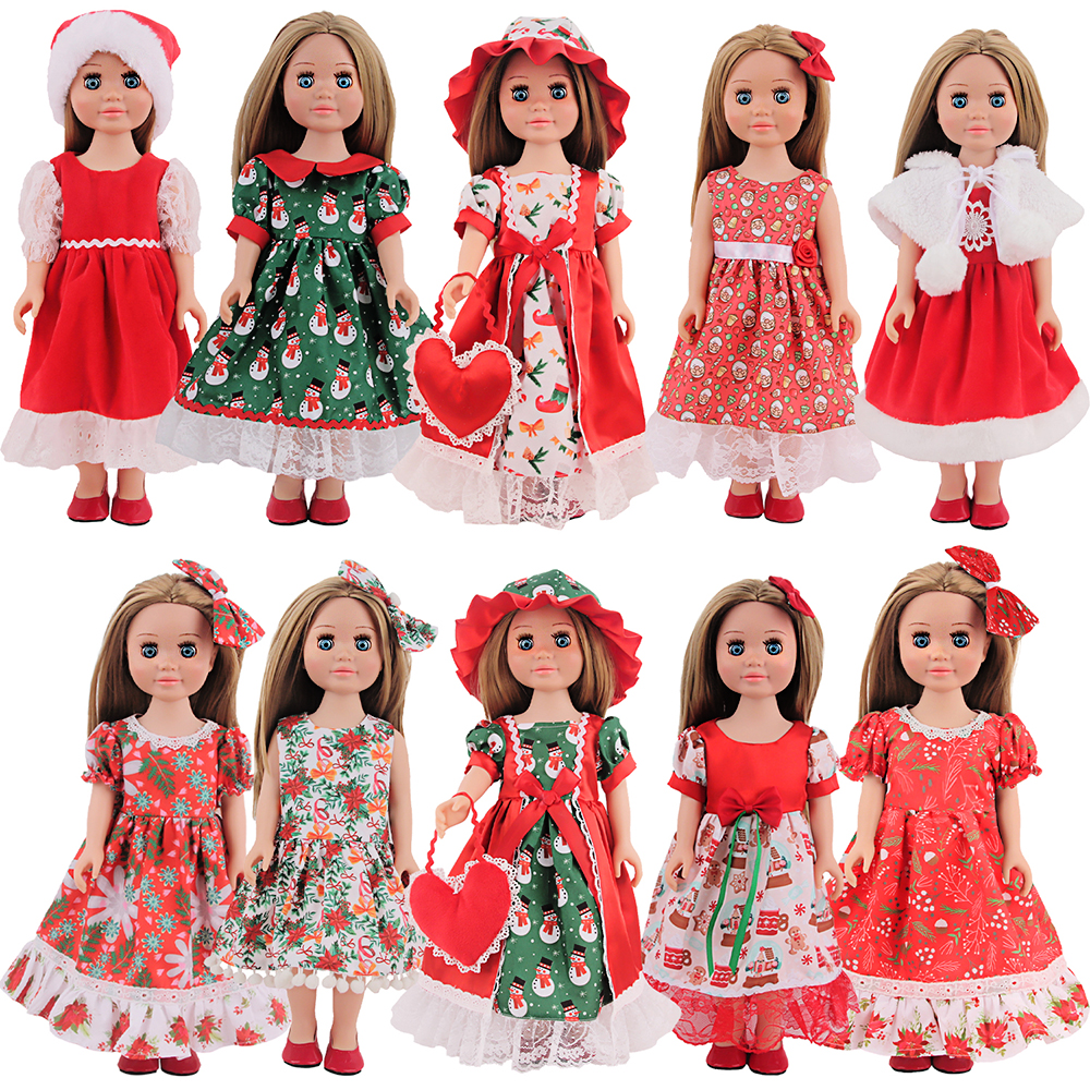 Multi-Size Plastic Toy Doll Clothes Set Fashion Vintage Casual Party Wear Dresses Gowns Seasonal Apparel For Girls