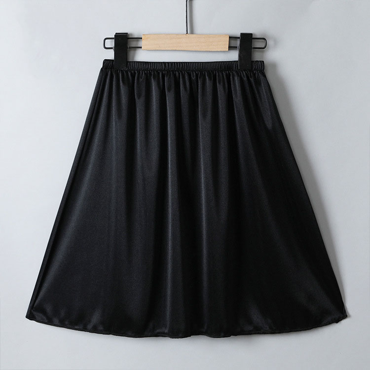 45cm Length Women Underskirt for Dress Ladies Thin Silk Midi Petticoat