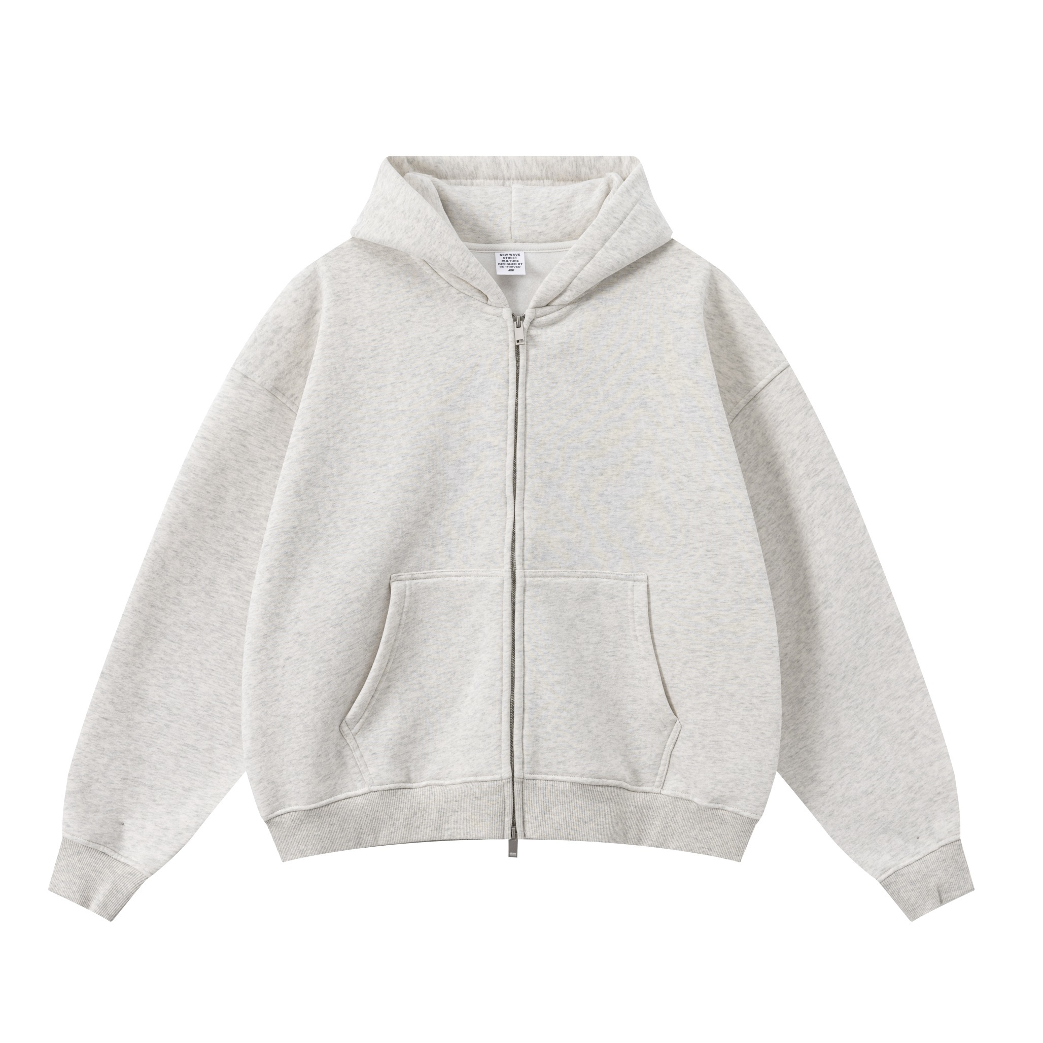Vintage Hoodie Men's 100% Cotton Heavyweight Streetwear Oversized Double-ended Zipper Hoodie Blank Drop Shoulder Hoodie for Men