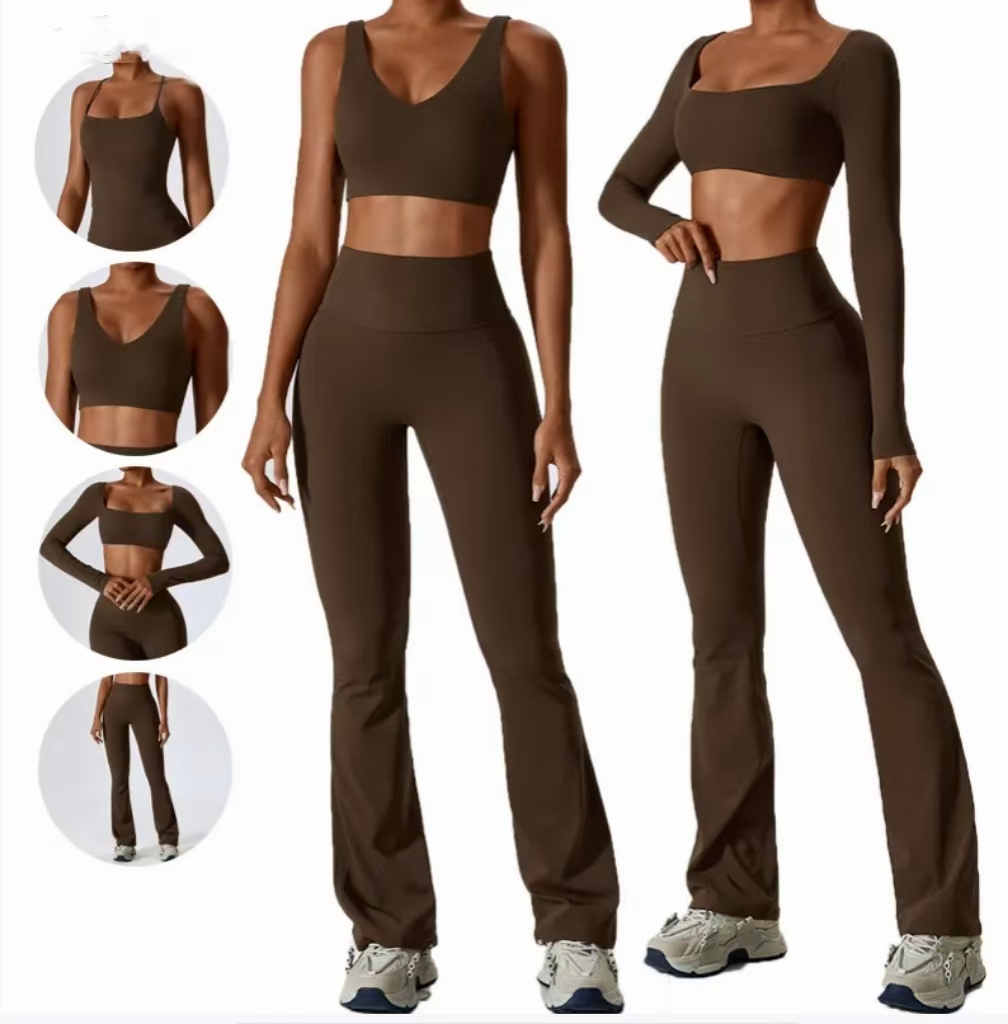2026 New Design Wholesale Custom High Quality Recycled Long Sleeve 2 Piece Yoga Set Plus Size Gym Fitness Sets For Women