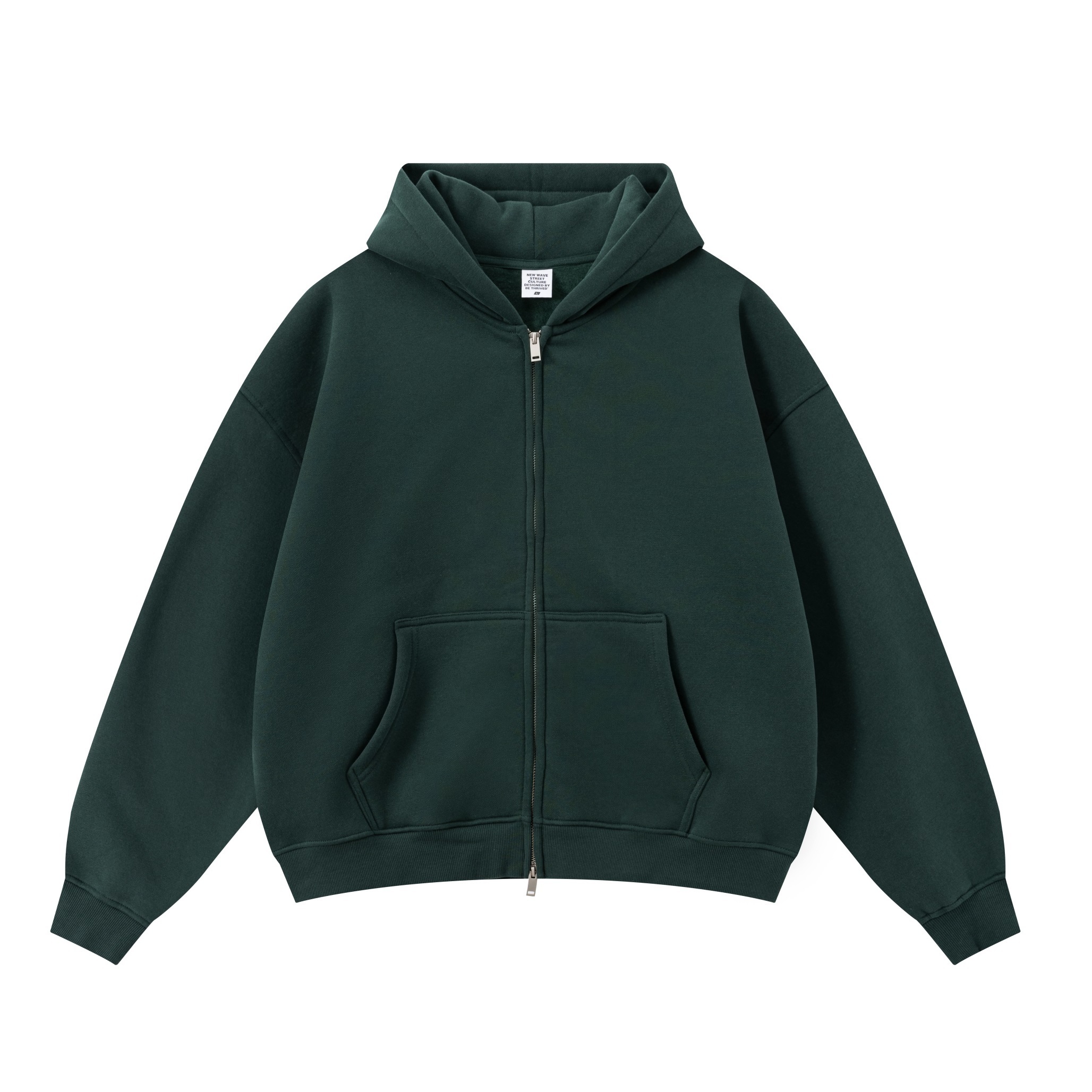 Vintage Hoodie Men's 100% Cotton Heavyweight Streetwear Oversized Double-ended Zipper Hoodie Blank Drop Shoulder Hoodie for Men