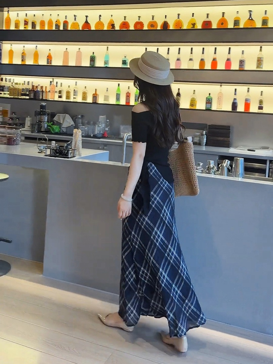 Women Spring Autumn Plaid Print Wrap Hips Skirts Fashion Ankle-Length Sexy Slim Pencil Skirts Preppy Style Girls Slit Midiskirt