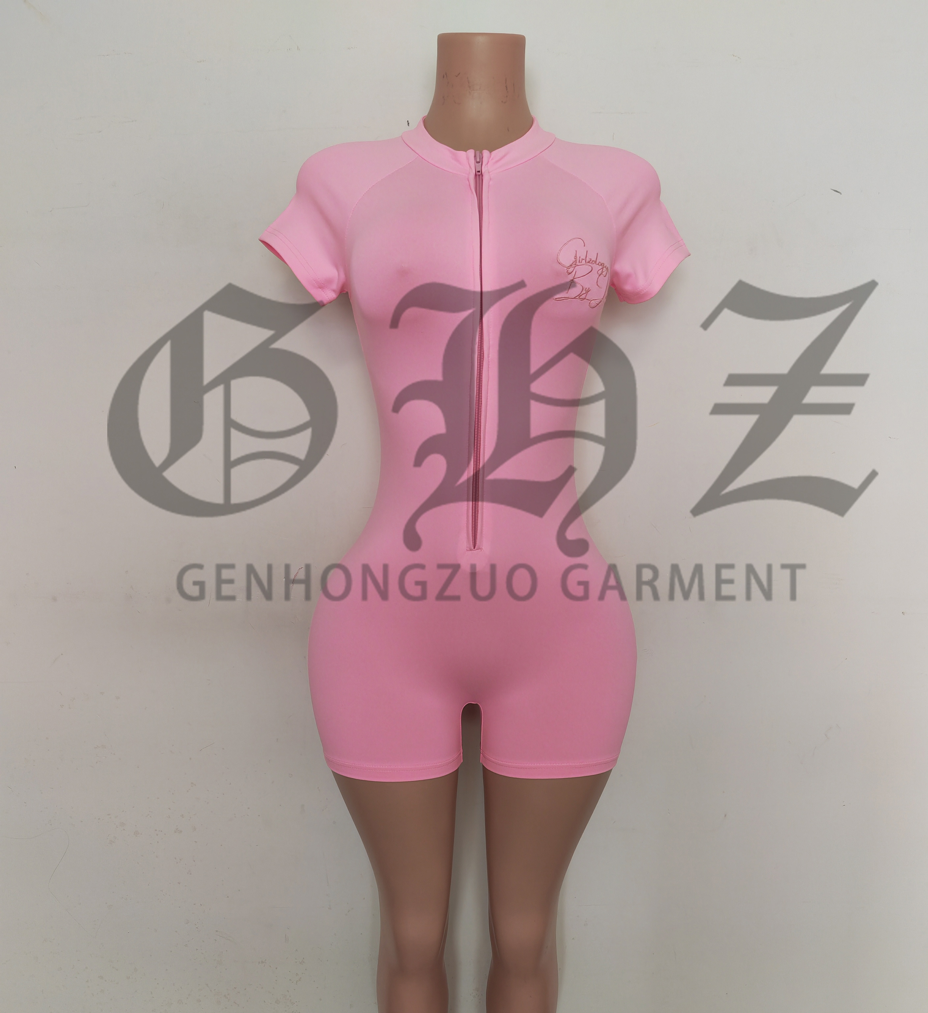 Wholesale Women One Piece Zipper Rompers Custom Logo Women Workout Gym Body Basics Playsuit Bodysuit Jumpsuit Romper for Women