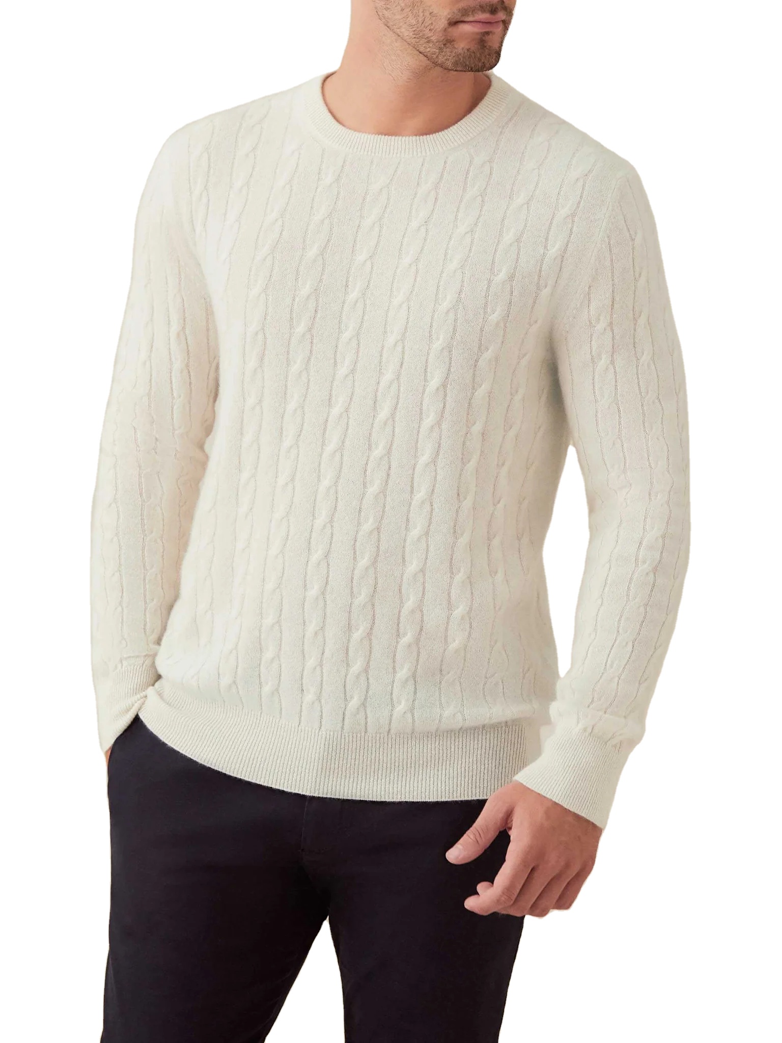 Men's Wool / Viscose Winter Long Sleeve Sweater Comfortable Breathable Plus Size Jacquard Logo Print Decorations.