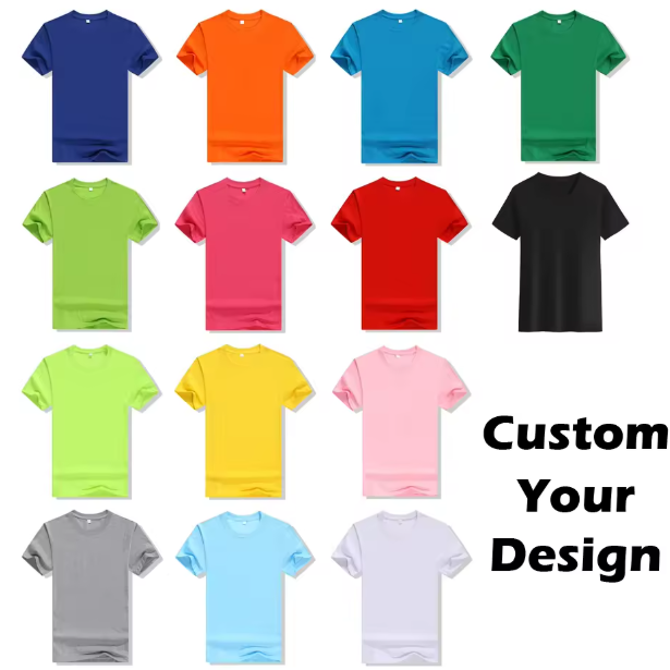 Wholesale Blank Plain T Shirt Custom Silk Screen Print DTG Digital Logo Brand Cotton Tshirt Basic Casual Men T-shirt For Men