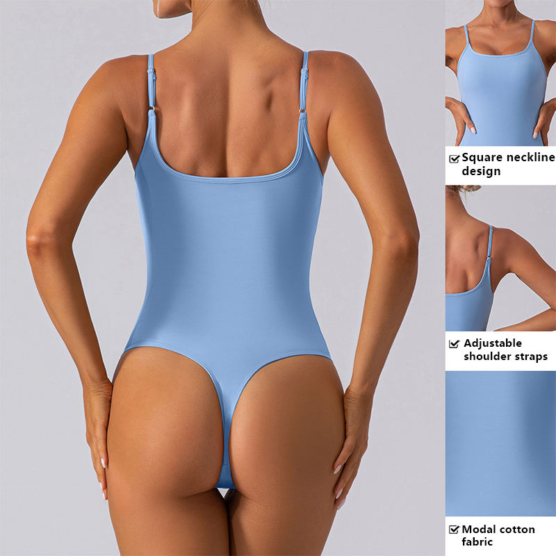 High Quality OEM Factory Women Bodysuits Sexy Club Low Waist Skinny Fit Solid Color Embroidery Design High Stretch 100%