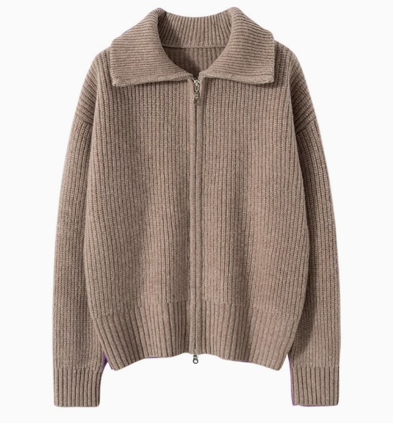 Wool Female Warm Lightweight Fitting Knitted Wool Cardigan