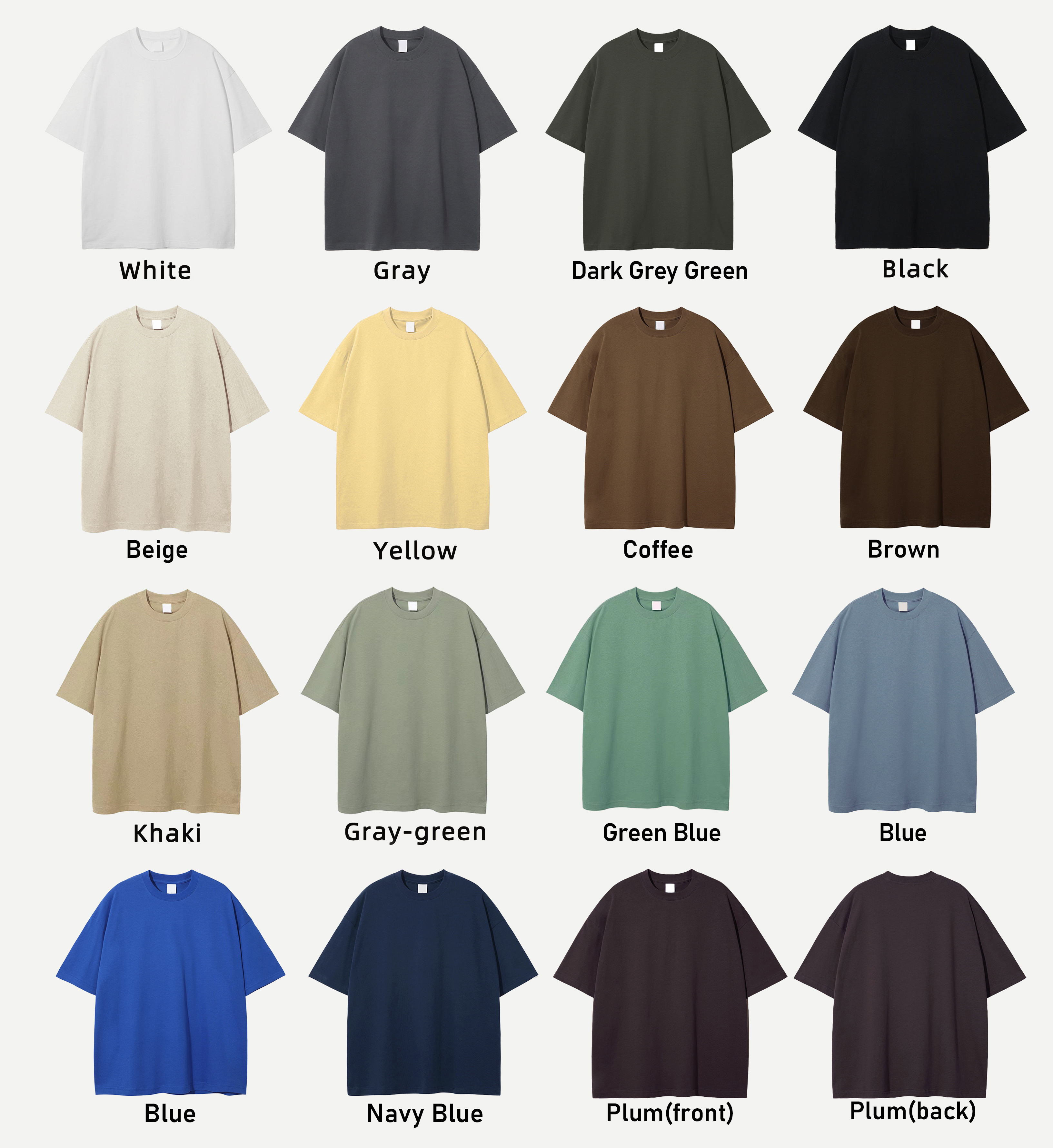 Wholesale 100% Cotton Men's T-Shirt Luxury 300g Unisex Custom Logo Mock Collar Blank Oversized Heavyweight Breathable T-Shirt