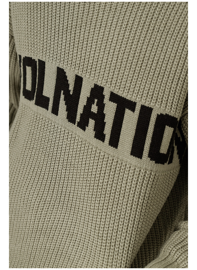 Custom Knit Sweaters logo Pull Homme Pullover Knitwear Oversized Letter Jacquard Crewneck Knitted Streetwear Sweater Men